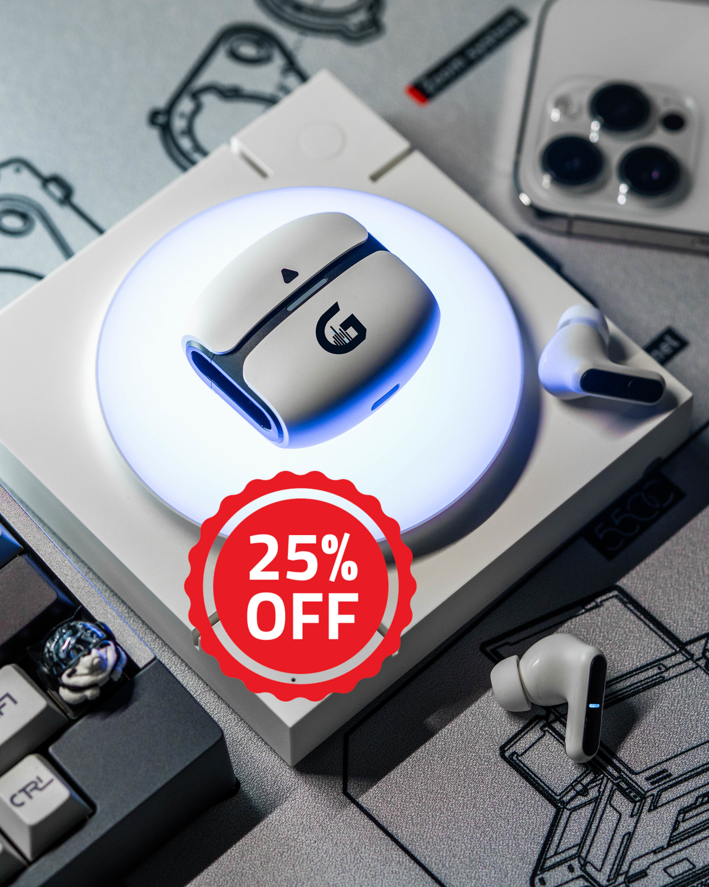 Auriculares In-Ear Bluetooth ThetaPro con Cancelación de Ruido y Control Táctil