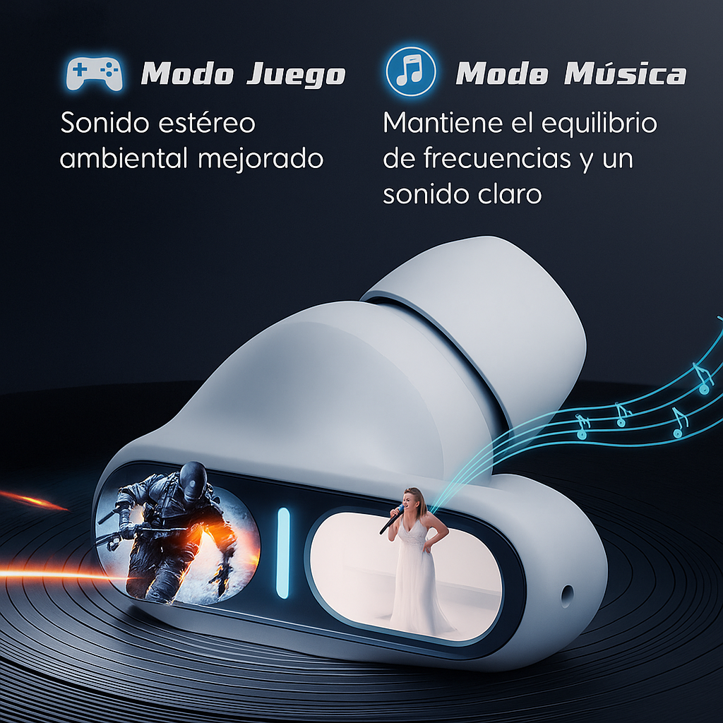 Auriculares In-Ear Bluetooth ThetaPro con Cancelación de Ruido y Control Táctil