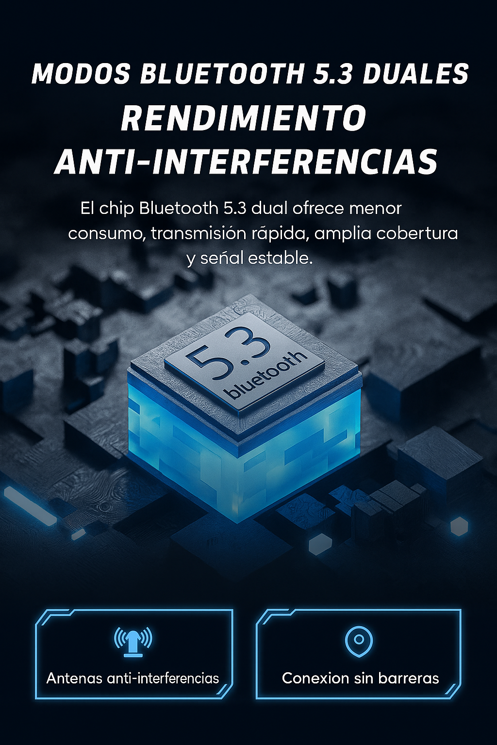 Auriculares In-Ear Bluetooth ThetaPro con Cancelación de Ruido y Control Táctil